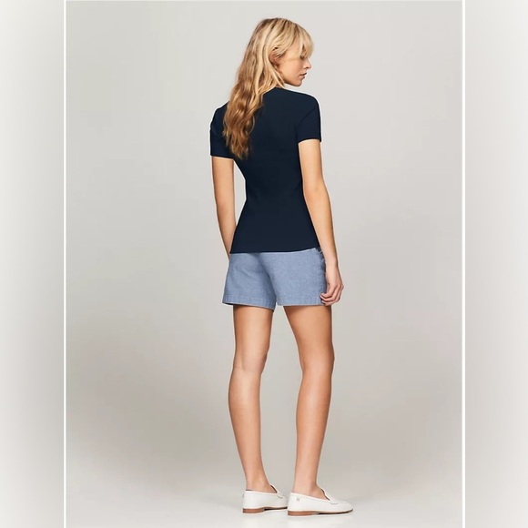 TOMMY HILFIGER Womens Navy Short Sleeve V Neck T-Shirt Size: S - Picture 5 of 12